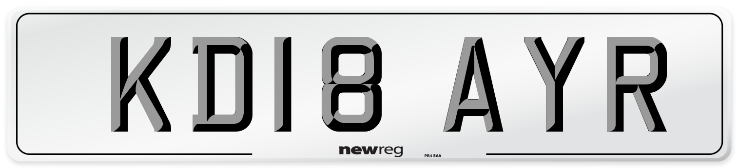 KD18 AYR Number Plate from New Reg